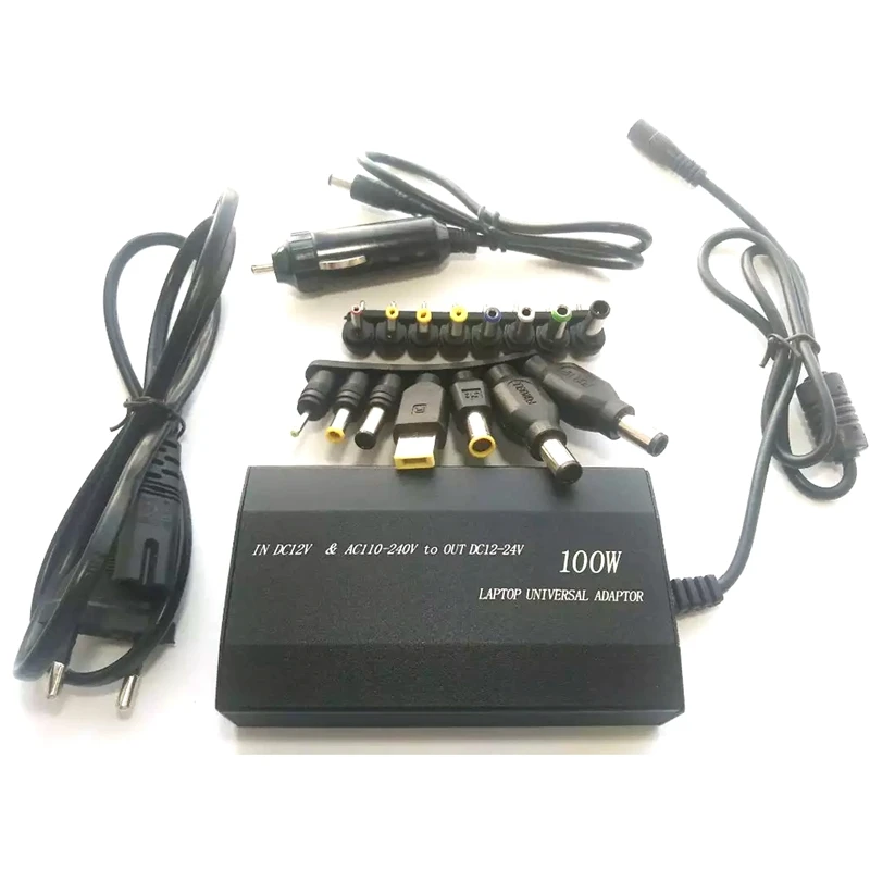 100W Universal Laptop de Alimentare Adaptor Incarcator Auto pentru Laptop/Telefon Mobil de Alimentare USB și 15 Conectori-UE Plug