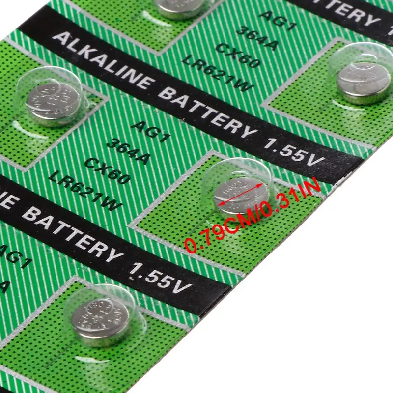 10BUC Ceas Baterie AG1 1.55 V 364 SR621SW LR621 621 LR60 CX60 Alcaline Butonul de Monedă Baterii