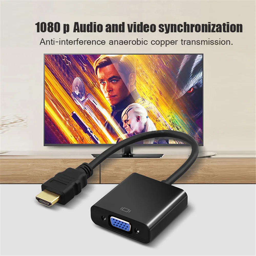 10BUC HD 1080P Digital Analog Converter Cablu compatibil HDMI la VGA Adaptor Pentru PS4 Laptop PC, TV Box cu Ecran Proiector