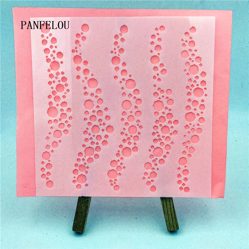 13*13cm Dot wave album șabloane spray de mucegai din plastic scut DIY tort gol Înfrumusețarea imprimare dantela conducător valentine