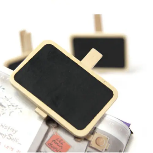 1Pcs Chalkboard Shaped Mini Standing Wooden Clip On Blackboard For Wedding Birthday Party Decorations Card Paper Note Memo Clip