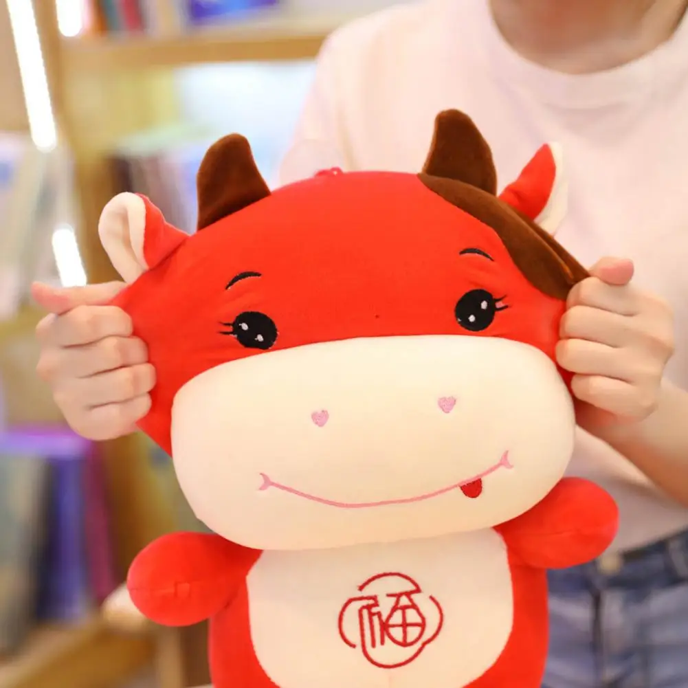 20/30cm Drăguț Zodiac Chinezesc Bou Bovine Jucărie de Pluș Mascota de Vițel Umplute Jucărie Copil Cadou