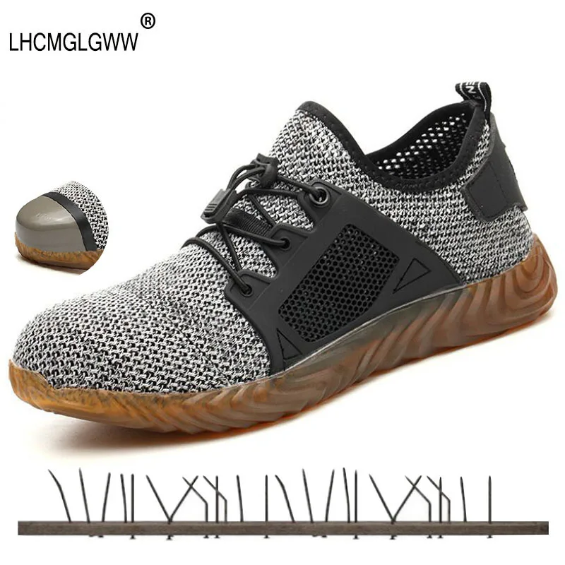 2019 Nou Respirabil ochiurilor de Plasă de Siguranță Pantofi Barbati Lumina Adidas Indestructibil Oțel Deget de la picior Moale Anti-piercing Cizme de Lucru Plus dimensiune 35~48