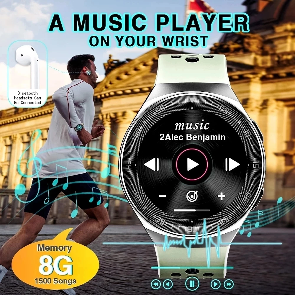 2021 Nou de apelare Bluetooth Ceas Inteligent Bărbați 8G Card de Memorie Music Player smartwatch Pentru Android, ios, Telefon rezistent la apa Tracker de Fitness