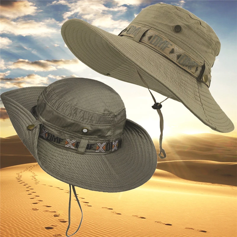 2021 Noua Moda de Vara Găleată Pălărie de Cowboy Bărbați în aer liber, Pescuit, Drumeții Palarii de Plaja ochiurilor de Plasă Respirabil Anti UV de la Soare Capac Mare, Margine Largă