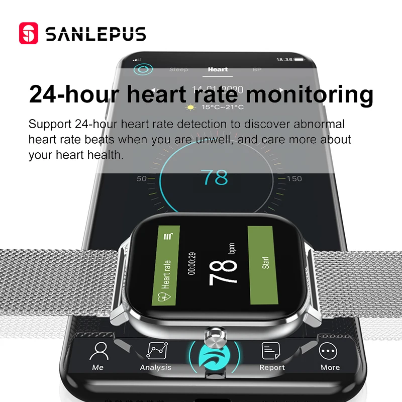 2021 SANLEPUS ECG Ceas Inteligent Face Apel IP67 rezistent la apa Smartwatch Bărbați Femei Monitor de Ritm Cardiac Pentru Android GTS Telefon Apple