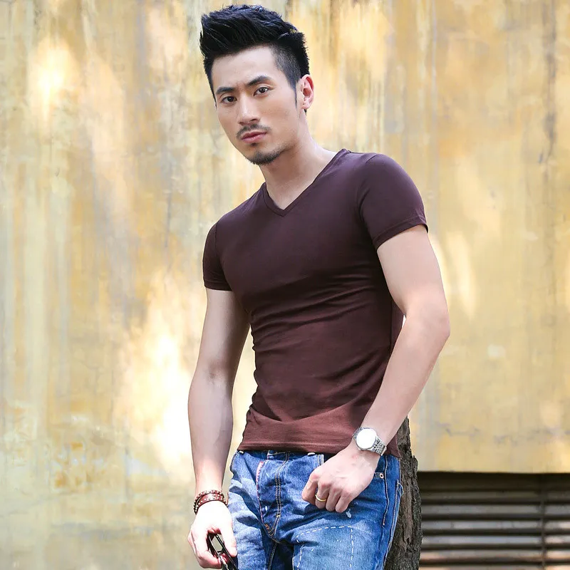 6698-vară bărbați rotund gât de imprimare tricou cu mânecă scurtă de culoare coreean student trend haine sălbatice