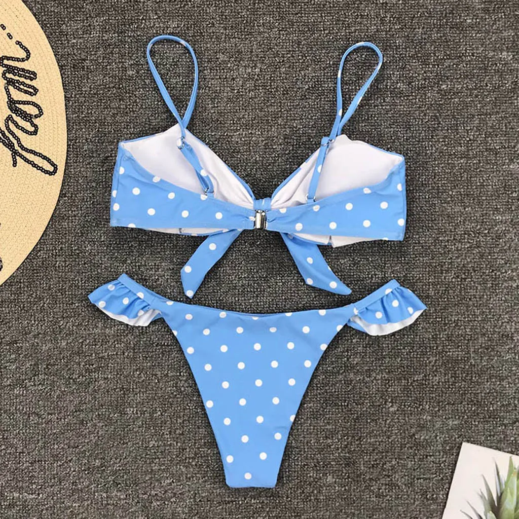 Bikini 2021 Femei Dot Print Plajă Set de Bikini Doamnelor Remorcare PC-ul de Vacanță, Costume de baie, Piscina bikini tanga mujer купальник женский#K4