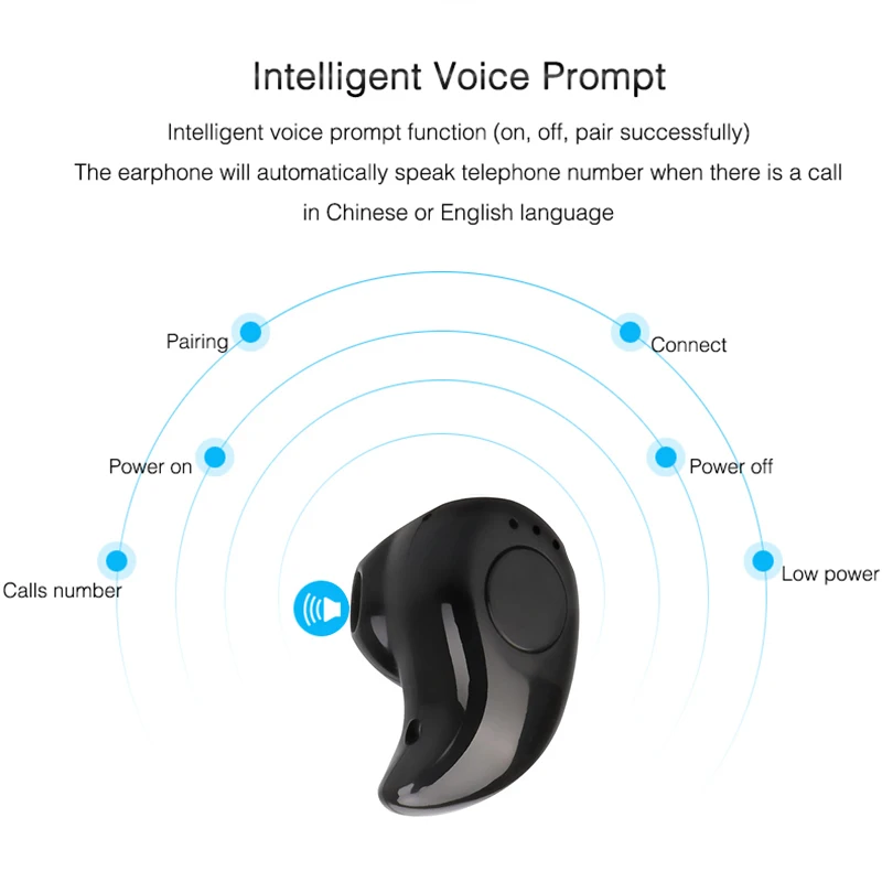 Bluetooth Casti Sport Stereo Singură Ureche Agățat Căști Wireless Handfree Apeluri Butonul De Control Căști Pentru Smartphone