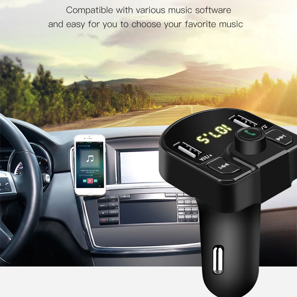 Bluetooth Transmițător Fm Usb Aux Modulator Handsfree Car Kit Car Audio Mp3 Player 3.1 O Încărcare Rapidă Dual Usb Masina Încărcător Adaptor