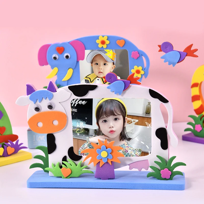 Copiii creativi manual DIY jucărie set EVA rama foto 3D de desene animate de animale dinozaur elefant vaca broască țestoasă jucarii educative