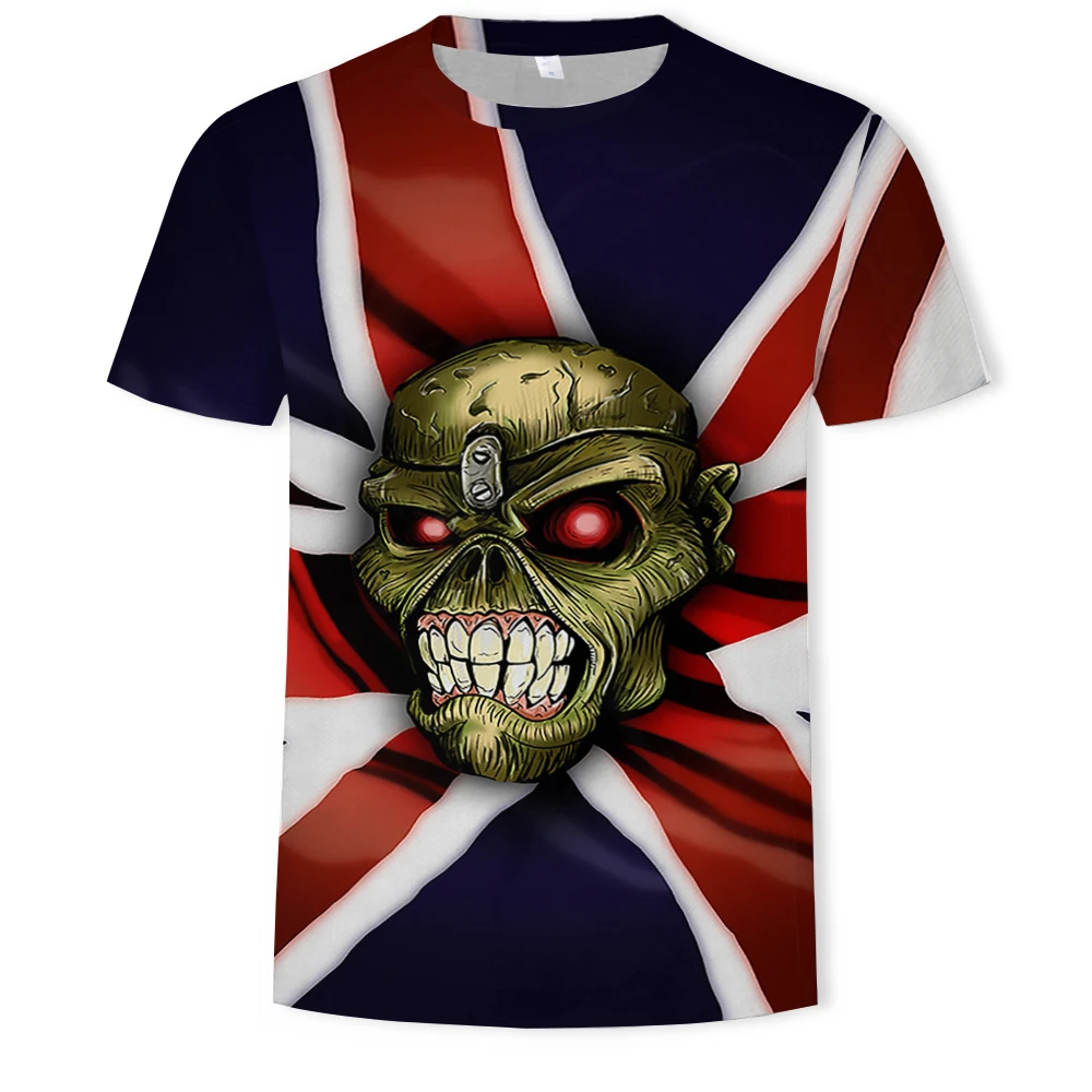 Craniul bărbați T-shirt de imprimare 3D Moda Tricou barbati heavy metal grim Reaper de Vara cu maneci Scurte stil Harajuku streetwear topuri tee