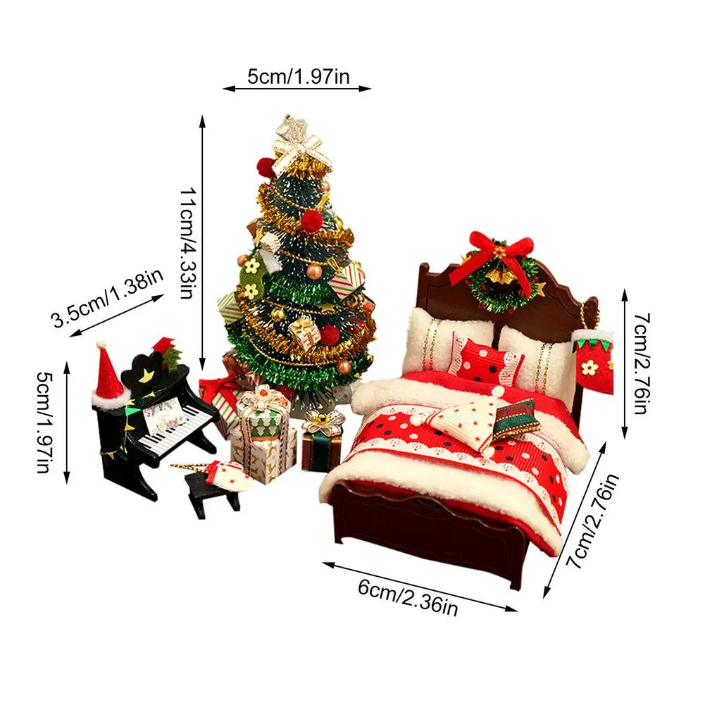 DIY de Crăciun Mobilier casă de Păpuși Minunate realizate Manual Model de Păpușă Jucărie Model de Casa din Lemn, Mobilier de Jucării Ziua de nastere Drăguț Cadouri lucrate Manual