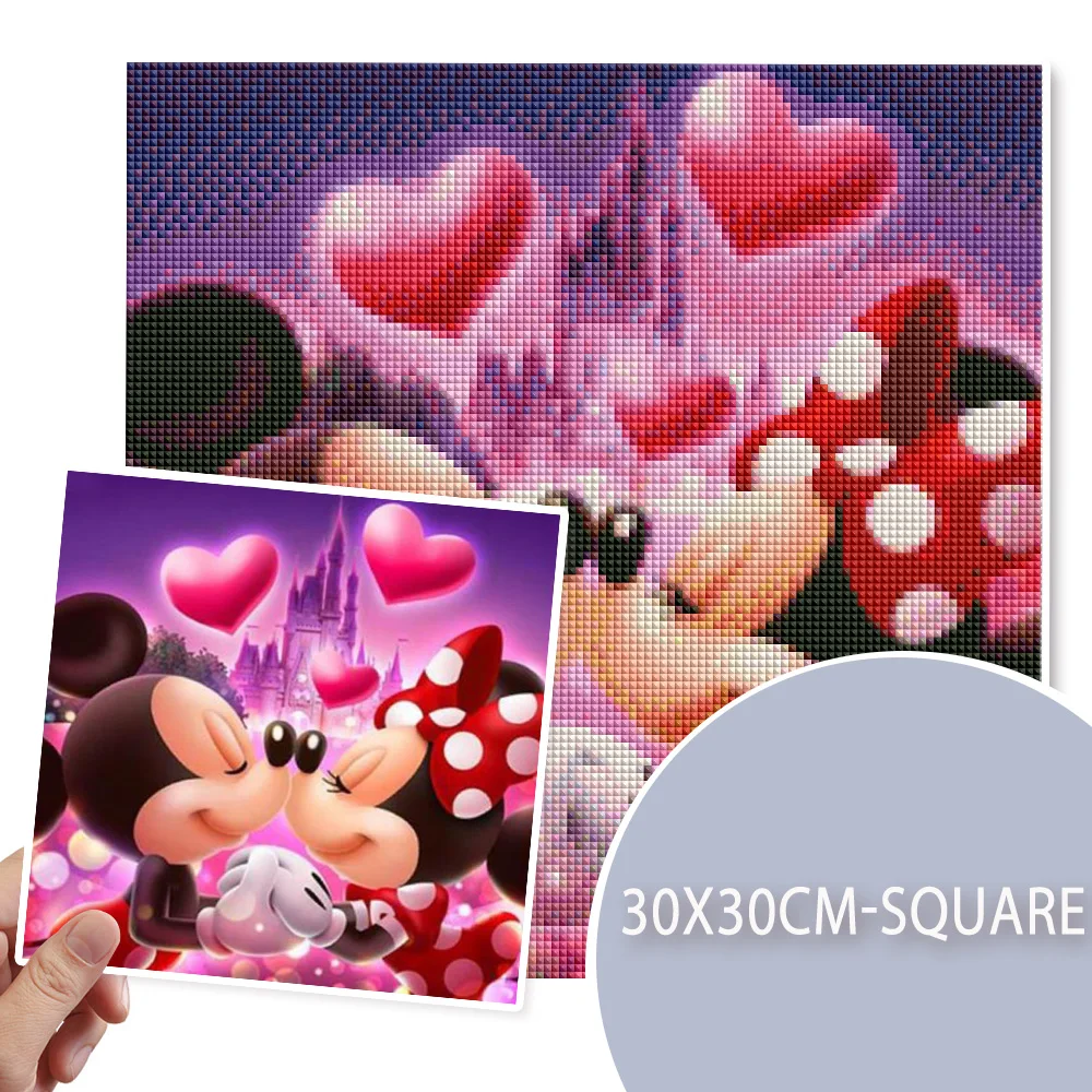 Disney 5D Diy Diamant Pictura Cross Stitch Disney Mouse-Cuplu maxim Patrat/Rotund Broderie Mozaic de Crăciun Minnie Mickey Cadou