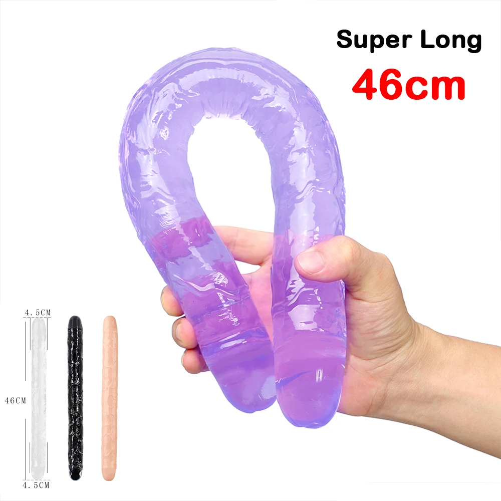 Dublu Glans Penis artificial TPE Moale Jelly Realist Vibrator G-spot Orgasm Jucarii Sexuale Pentru Adulți Femeie Lesbiene Erotic Masturbari Masaj