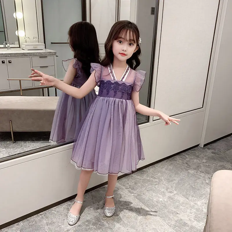 Fete Rochie Retro 2021 Copii Nou Stil Chinezesc Rochii Fete Broderie Rochie de Petrecere 12 Vară de Îmbrăcăminte pentru Copii de 10 Ani