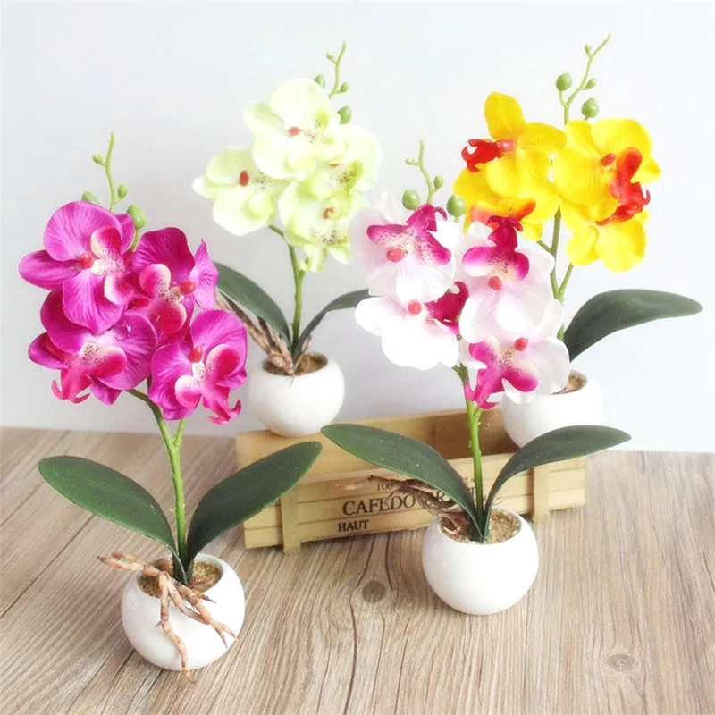 Fluture Artificiale Flori De Orhidee, Bonsai Molie Decor Nunta Cu Flori De Plastic Pentru Grădină În Aer Liber, Decor Acasă Aranjamente