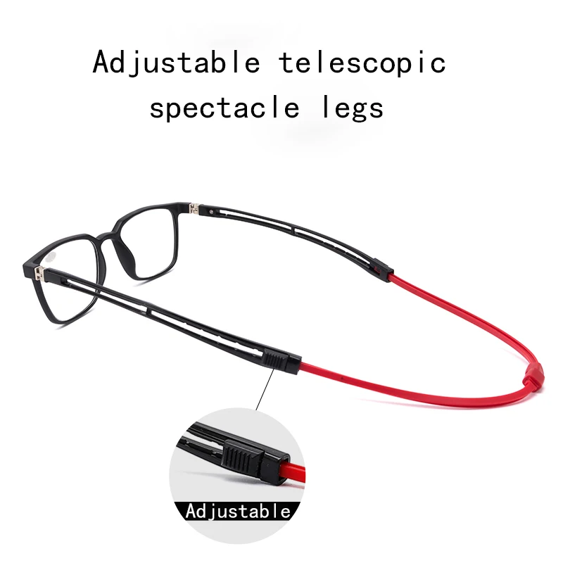 High-end TR ochelari de citit pentru bărbați și femei, cele mai recente retractabil picior Atârna un gât magnet rack