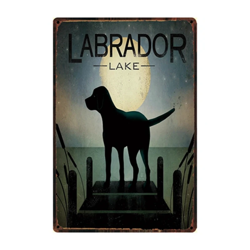 [ Kelly66 ] Câini Labrador Metal Semn Tin Poster Decor Acasă Bara de Perete de Arta Pictura de 20*30 CM Dimensiune y-2224