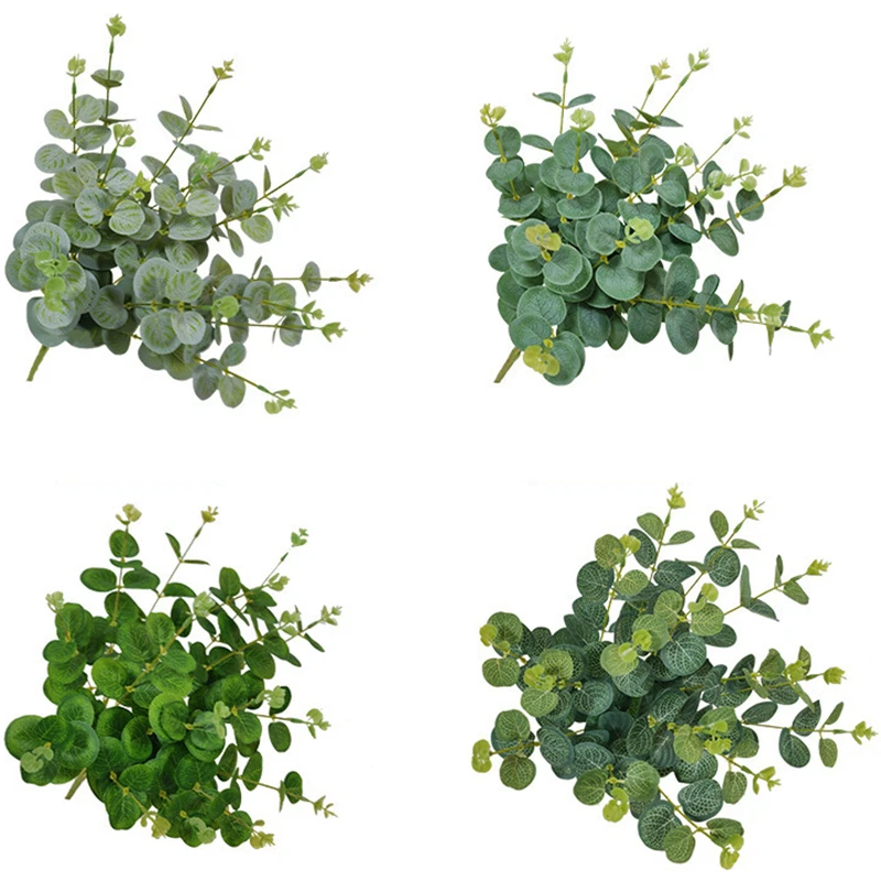 LuanQI Plante Artificiale Frunze de Eucalipt Mătase Verde Plante Ramură Fals Frunze de Eucalipt Acasă DIY Nunta Decoratiuni pentru Gradina