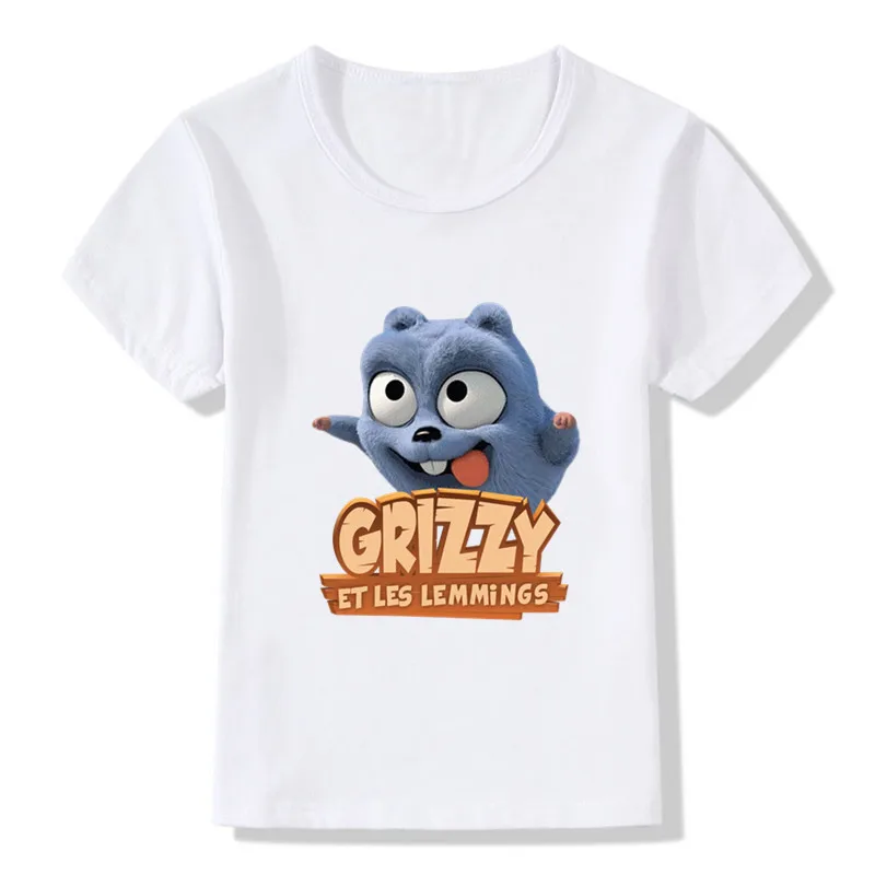 Lumina soarelui Grizzy Urs de Imprimare de Desene animate Baieti tricou Drăguț Lemmings Amuzante Fete pentru Copii Haine de Vară pentru Copii tricou Copii Topuri,HKP5426