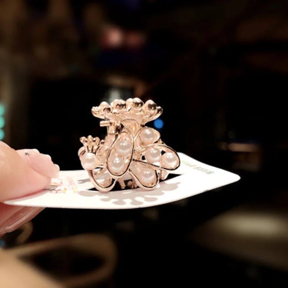 Lux Mini Mic Pearl Stras de Cristal de Gheare de Păr Crabi Agrafe Agrafe Agrafe de par Accesorii de Par pentru Femei Bentita articole pentru acoperirea capului