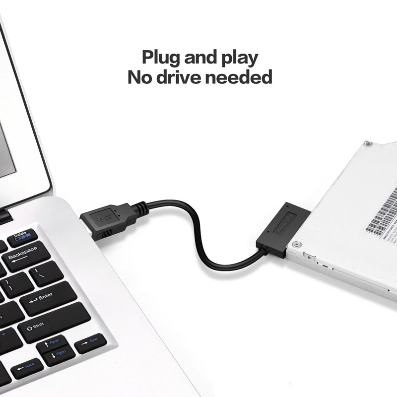 Mai nou USB 2.0 La Mini Sata II 7+6 13Pin Adaptor Cablu Convertor Pentru Laptop DVD/CD-ROM Slimline cu Mașina În Stoc Pentru livrare directă