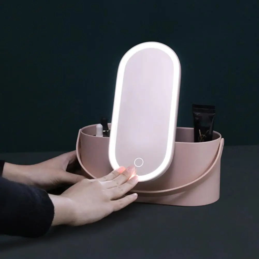 Moda Machiaj Oglindă Cutie de Lumină LED Multifunctional Portabil de Călătorie Machiaj Oglinzi Cosmetice Organizator