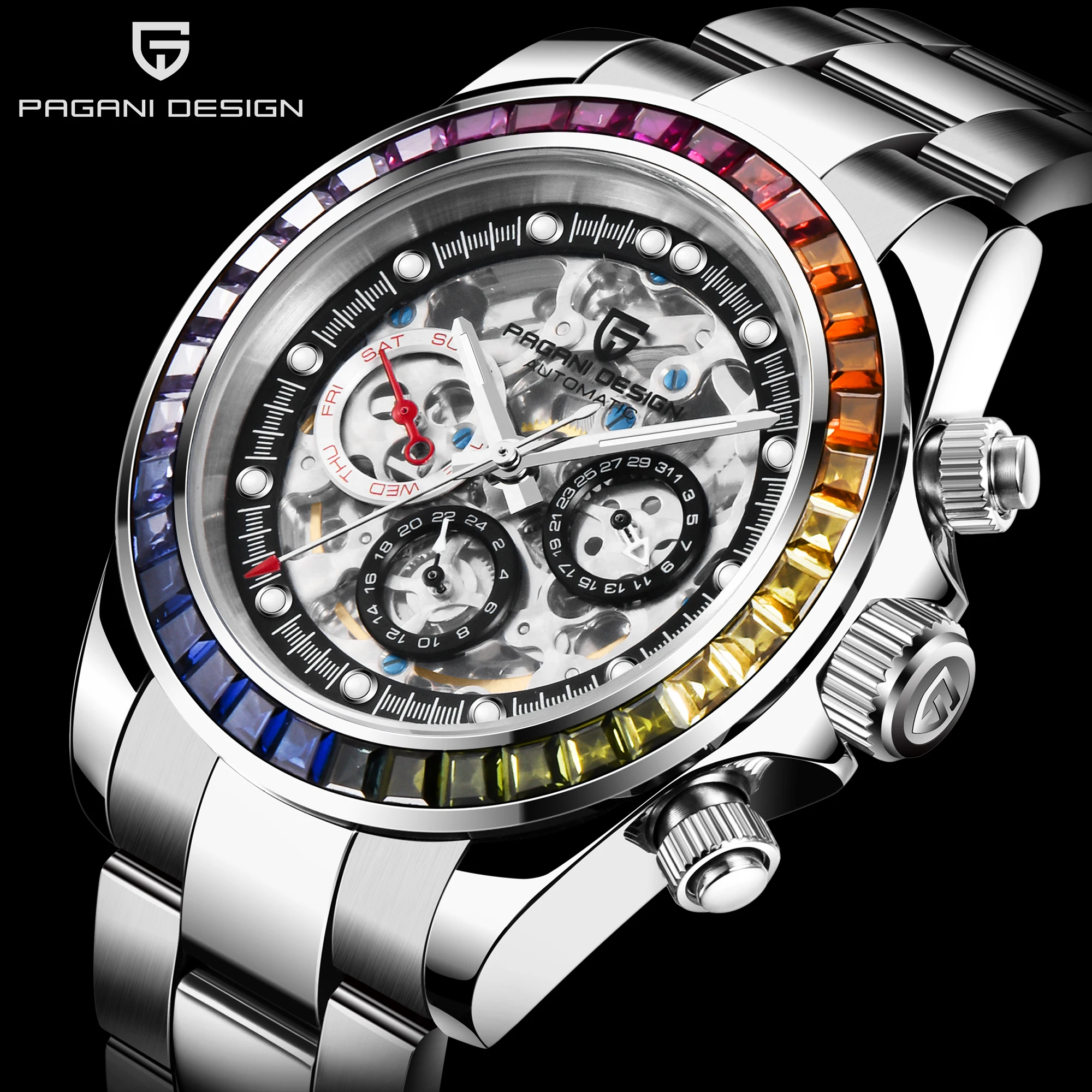 PAGANI DESIGN Nou Brand de Moda pentru Bărbați ceas de Afaceri din Oțel Inoxidabil rezistent la apa Sport Ceas Automatic Mecanic de Lux Ceasuri