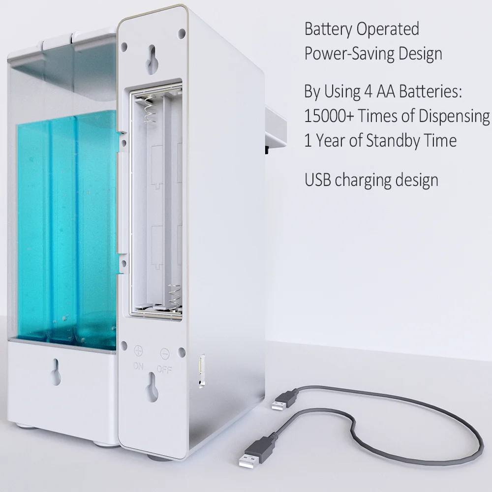 PUPWONG Metal Dezinfectant Dispenser 1000ml Automată Touchless Senzor Dozator Sapun Lichid pentru Bucatarie Baie
