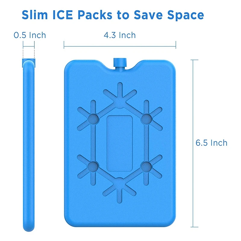 Pachete de gheata pentru Caseta de Prânz - Reutilizabile Ultra-Subțire Congelator Pachete - de Lungă Durată Rece Pachete pentru Coolere, Păstra Alimente Proaspete,8Pack