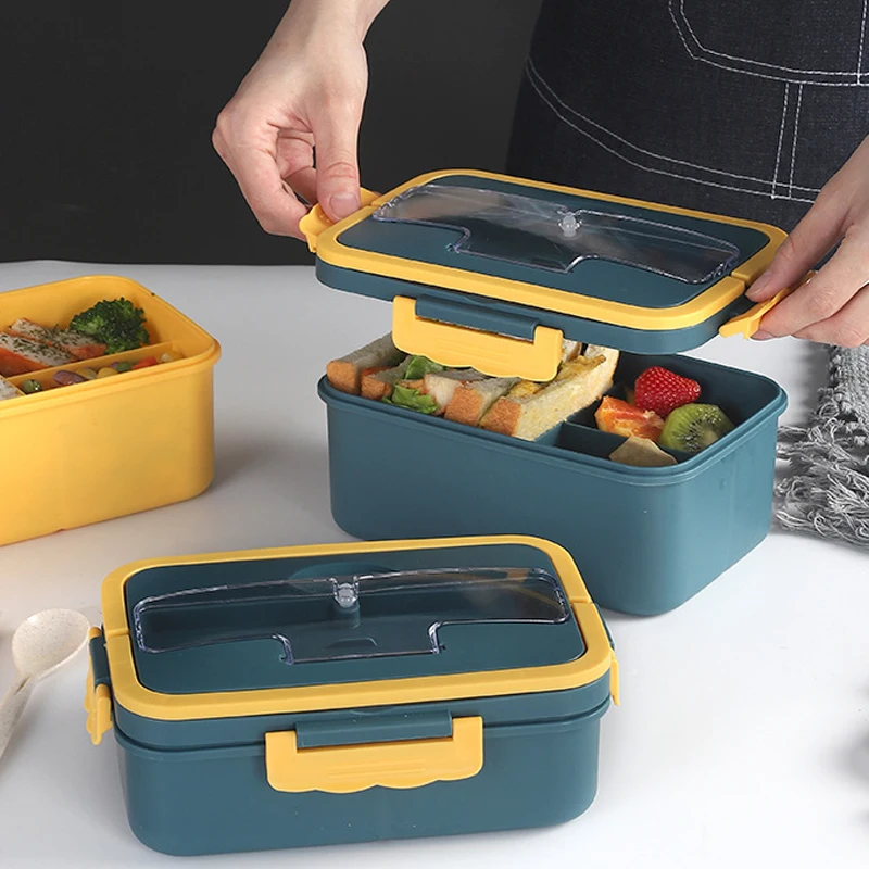 Paie de grâu Material cutie Bento stil japonez pentru copii Student alimente containere etanșe Pătrate cutie de prânz Cu Compartiment