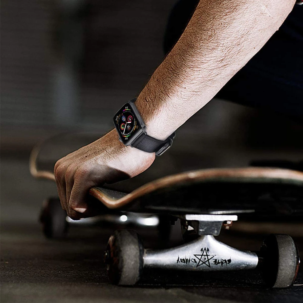 Pentru Apple Watch Band 44mm 40mm Moale Țesute Nailon Respirabil Usoare brățară Brățară pentru iWatch Seria 5 4 3 1 38mm 42mm Curea