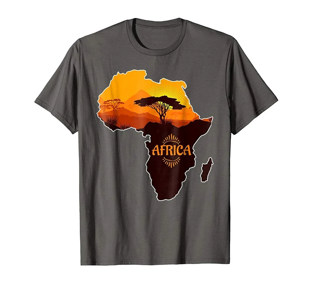 Savana africană Safari faunei Sălbatice T-Shirt Africa Harta Reducere 2019 Noua Moda de Vara New Sosire Men Scurt Drăguț T-Shirt
