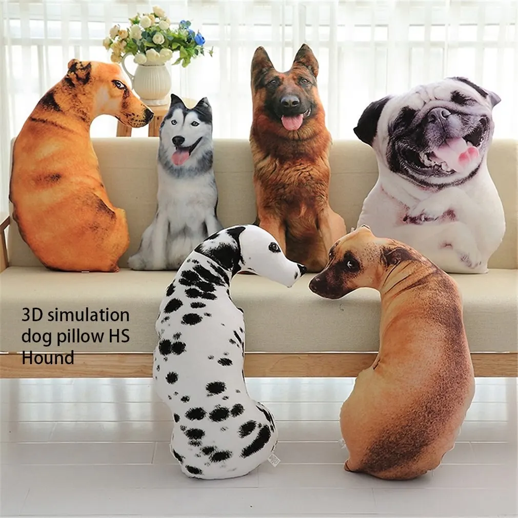 Simulare 3D Câine Perna Shapi Dalmatian Husky Pernă de Pluș Birou Doarme Acasă Practice Lavabila Perna