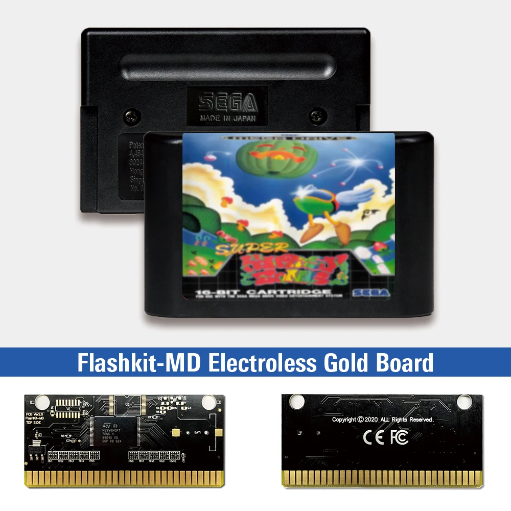 Super Fantezie Zona - EURO Eticheta Flashkit MD Electroless Aur PCB Card pentru Geneza Sega Megadrive Consolă de jocuri Video