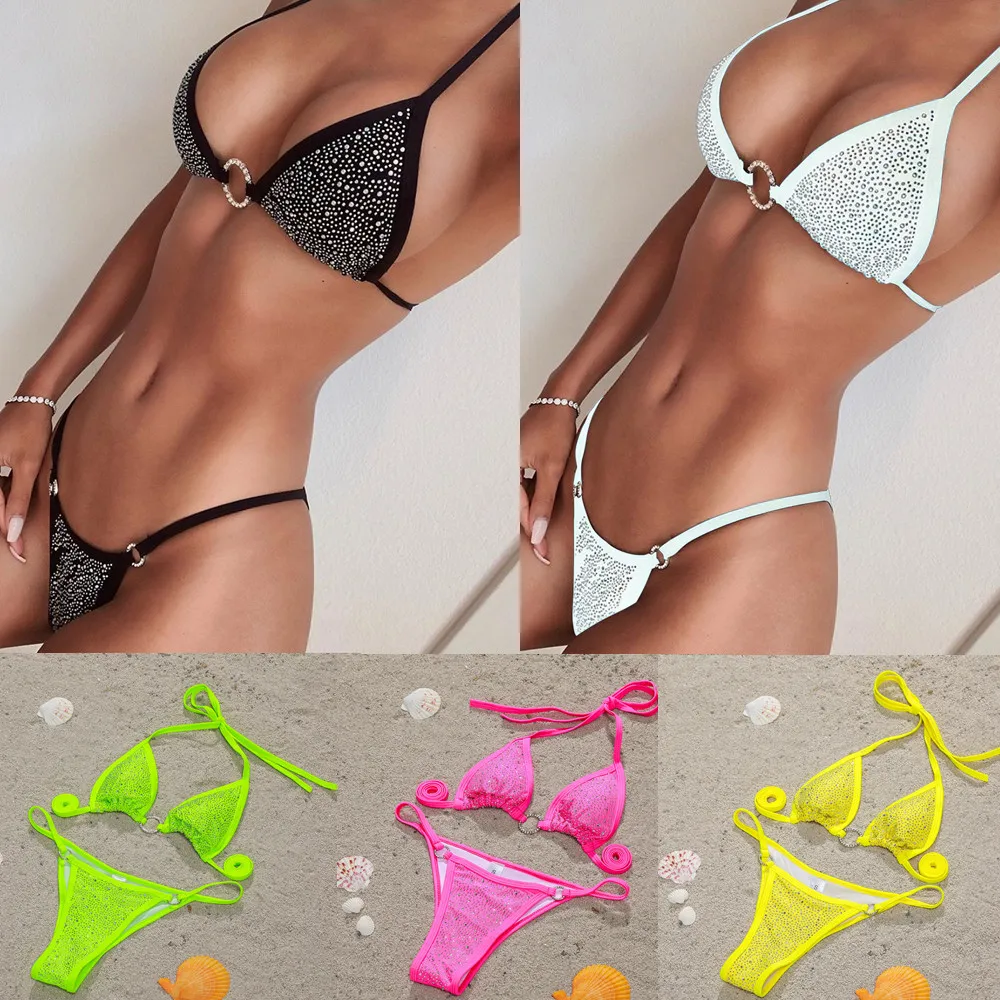 Sylvia e Magie 2021 Noi Bikini Seturi de costume de Baie Femei Sexy Lace Două Bucăți de Diamant Costume de baie Brazilian Plaja Costume de Baie