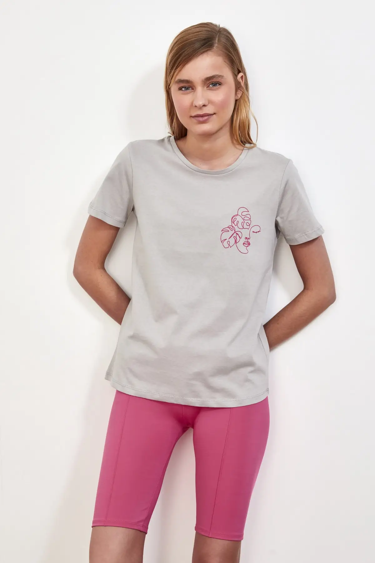 Trendyol Tipărite de Bază Tricotate T-Shirt TWOSS21TS0364