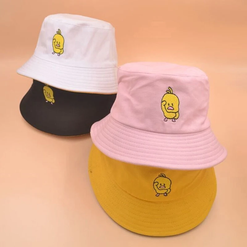 Vara Pălărie De Soare Reversibile Rață Bucket Hat Pentru Barbati Femei Bumbac Ori Fete Plaja De Călătorie În Aer Liber Pălărie De Pescar