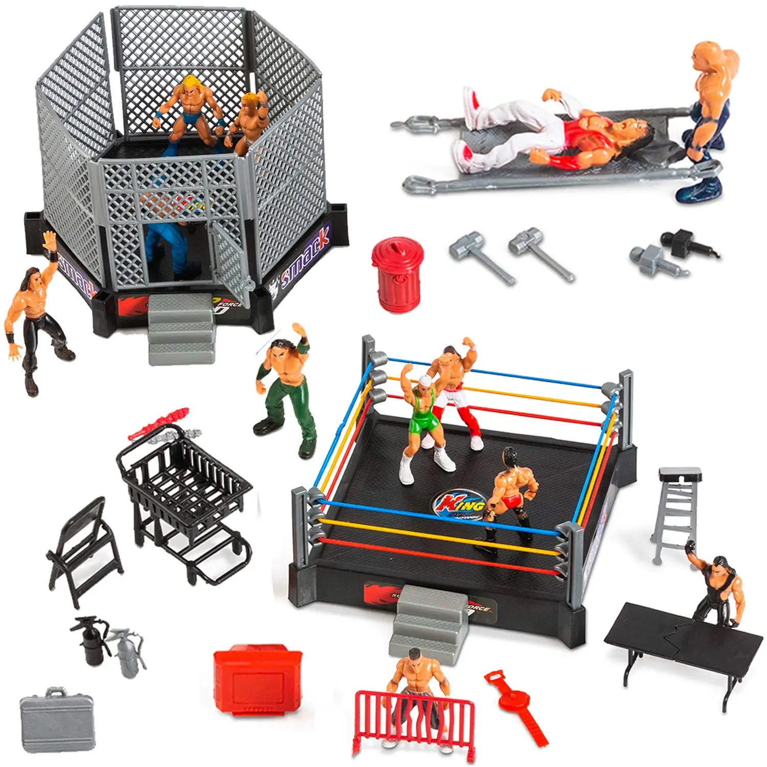 Wrestling, Jucarii pentru Copii WWE Figurine Luptători de Elită de Războinici Jucării Angajează Inel si Realist Accesorii Distractiv in Miniatura