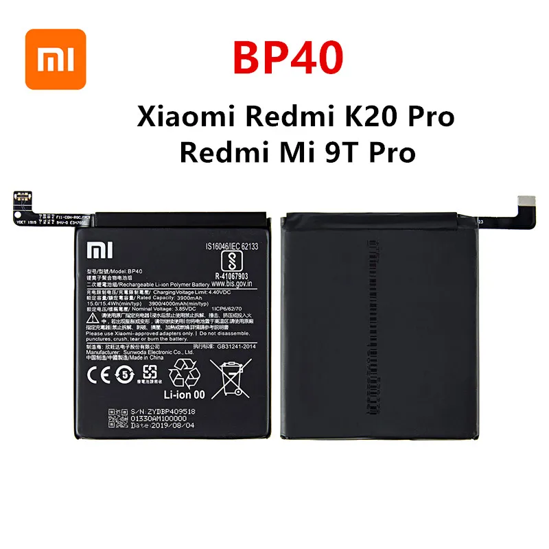 Xiao km Orginal BP40 Baterie de 4000mAh Pentru Xiaomi Redmi K20 Pro / Mi 9T Pro BP40 de Înaltă Calitate Telefon Înlocuire Baterii