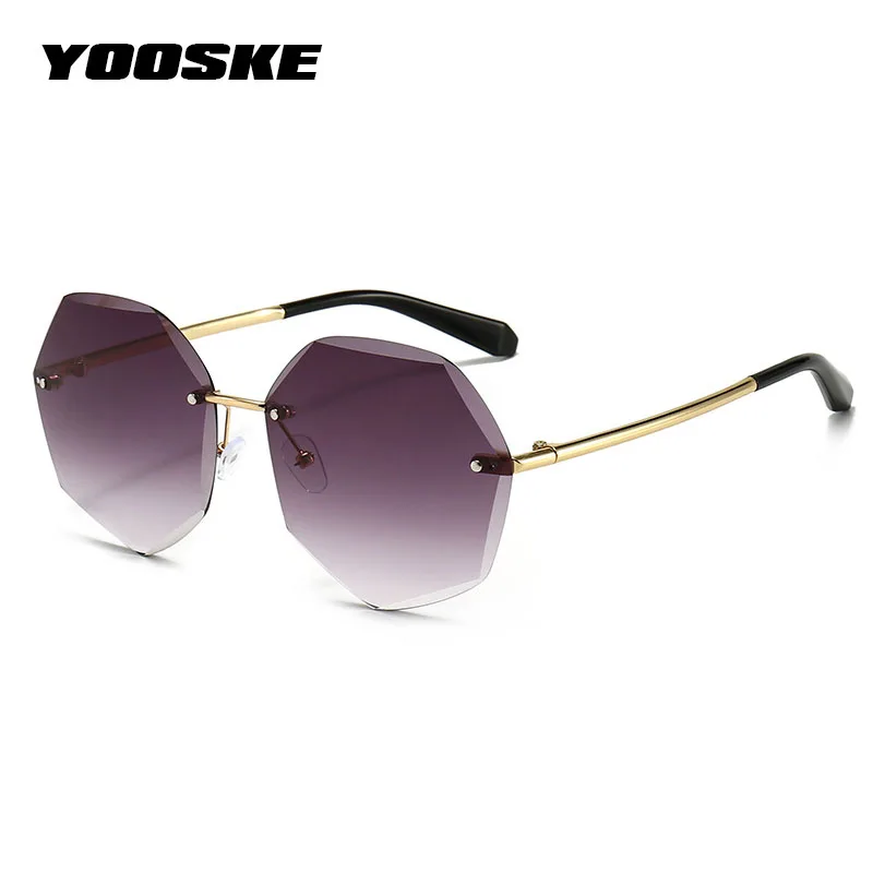 YOOSKE fără ramă pentru Femei ochelari de Soare Moda Gradient de Lentile de ochelari de Soare Lady Vintage Aliaj Picioare Clasic Nuanțe de Designer UV400